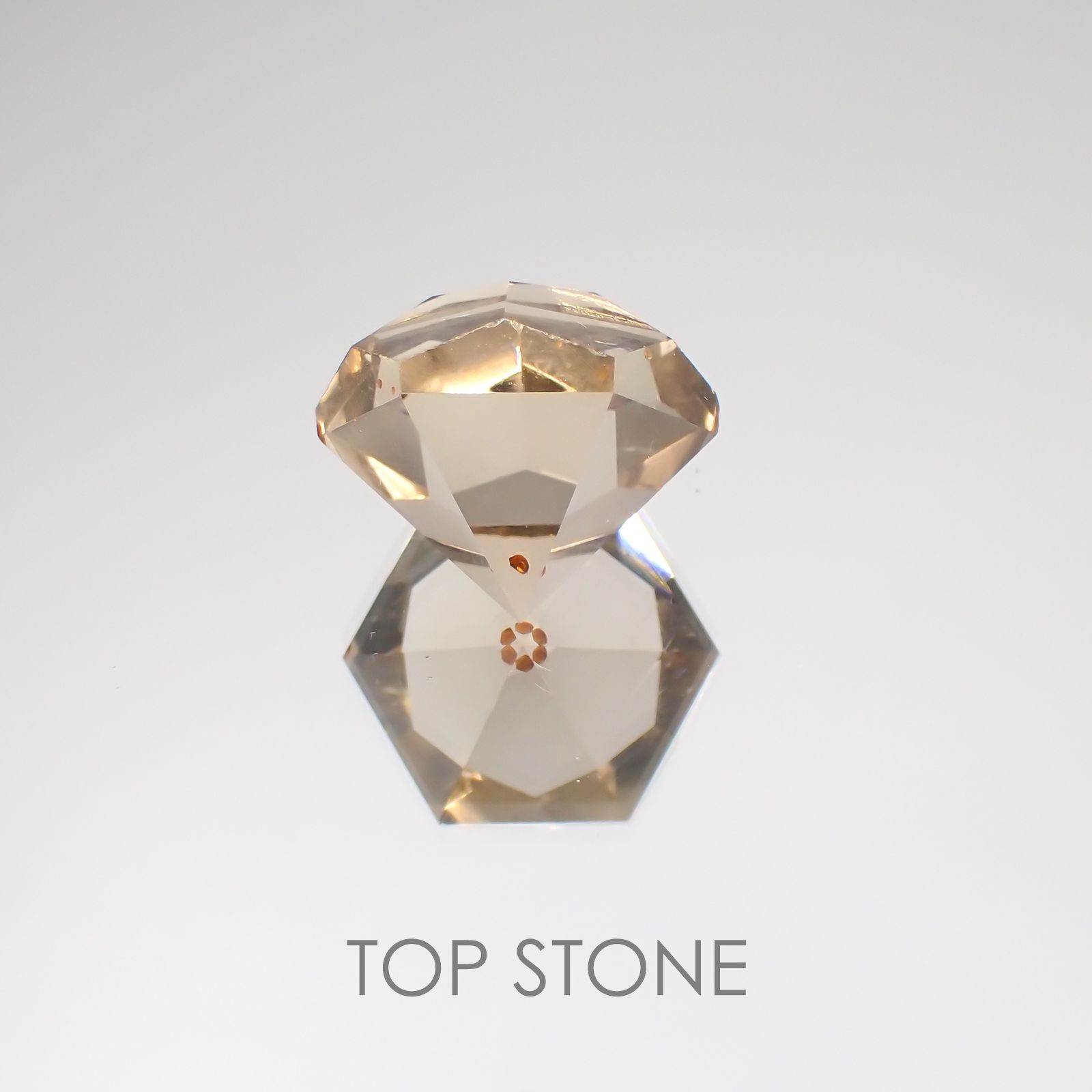 ◇ヘキサゴンカット◇ガーネットインスモーキークォーツ ブラジル産 ルース 13.75ct[210410529]13.8×13.7mm前後