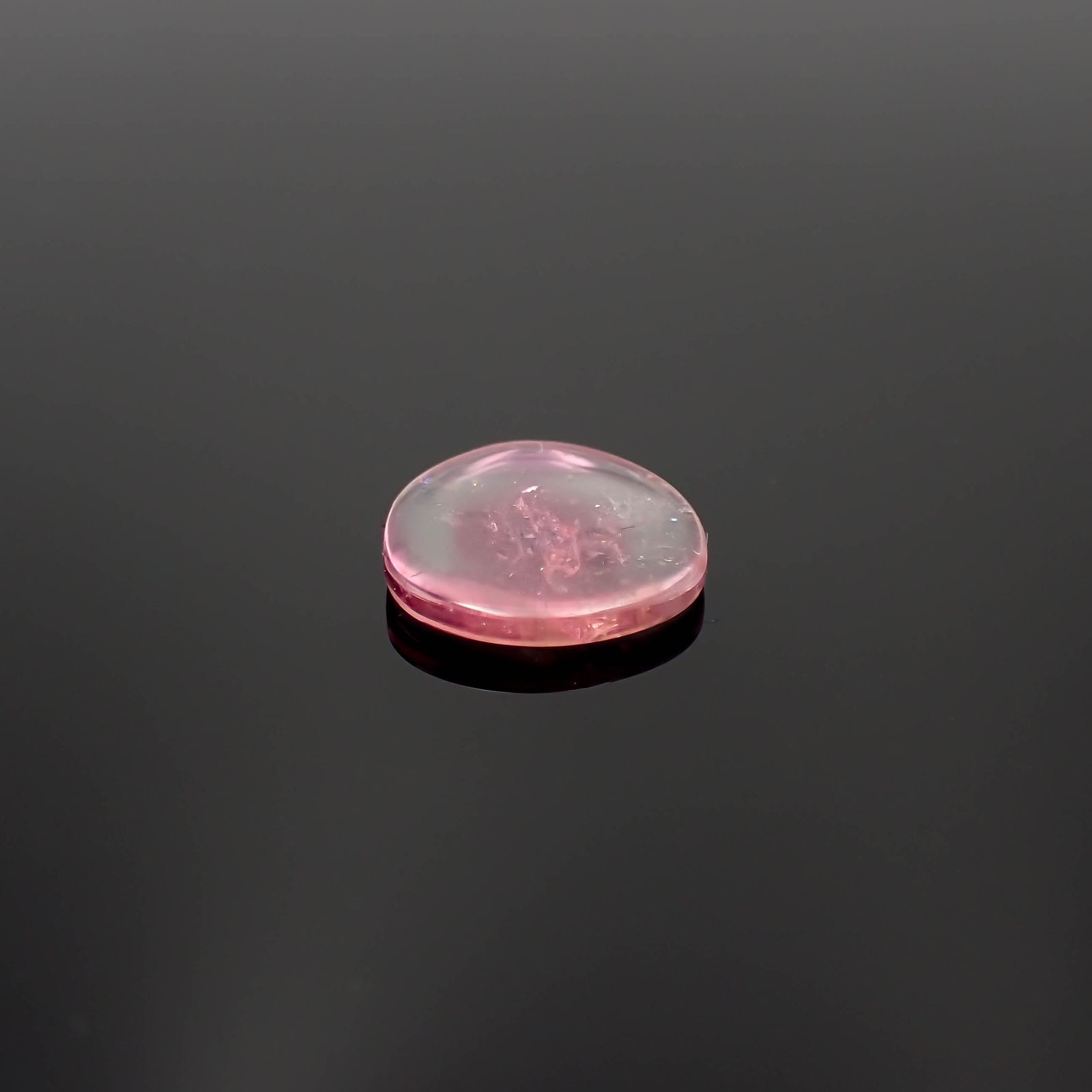 ピンクウォーターメロントルマリン 原石スライス コンゴ民主共和国産 3.42ct[230421485]12.5x12.5mm前後