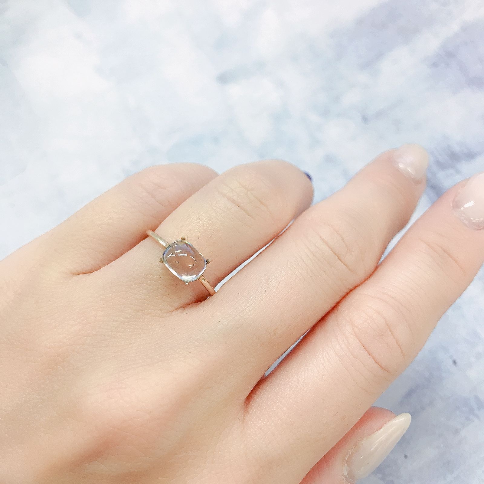 ◇バフカット◇レインボームーンストーン(宝石名ラブラドライト)マダガスカル産 1.43ct 識別済[220515919]7.6x5.8mm前後