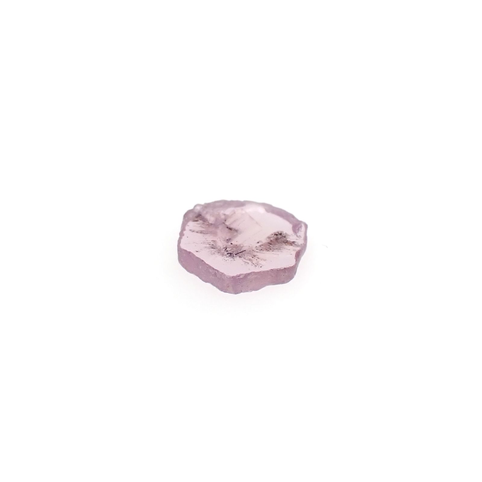 トラピッチェピンクサファイア 原石スライス パキスタン・カシミール地方産 0.38ct[240627851]5.6x5.1mm前後