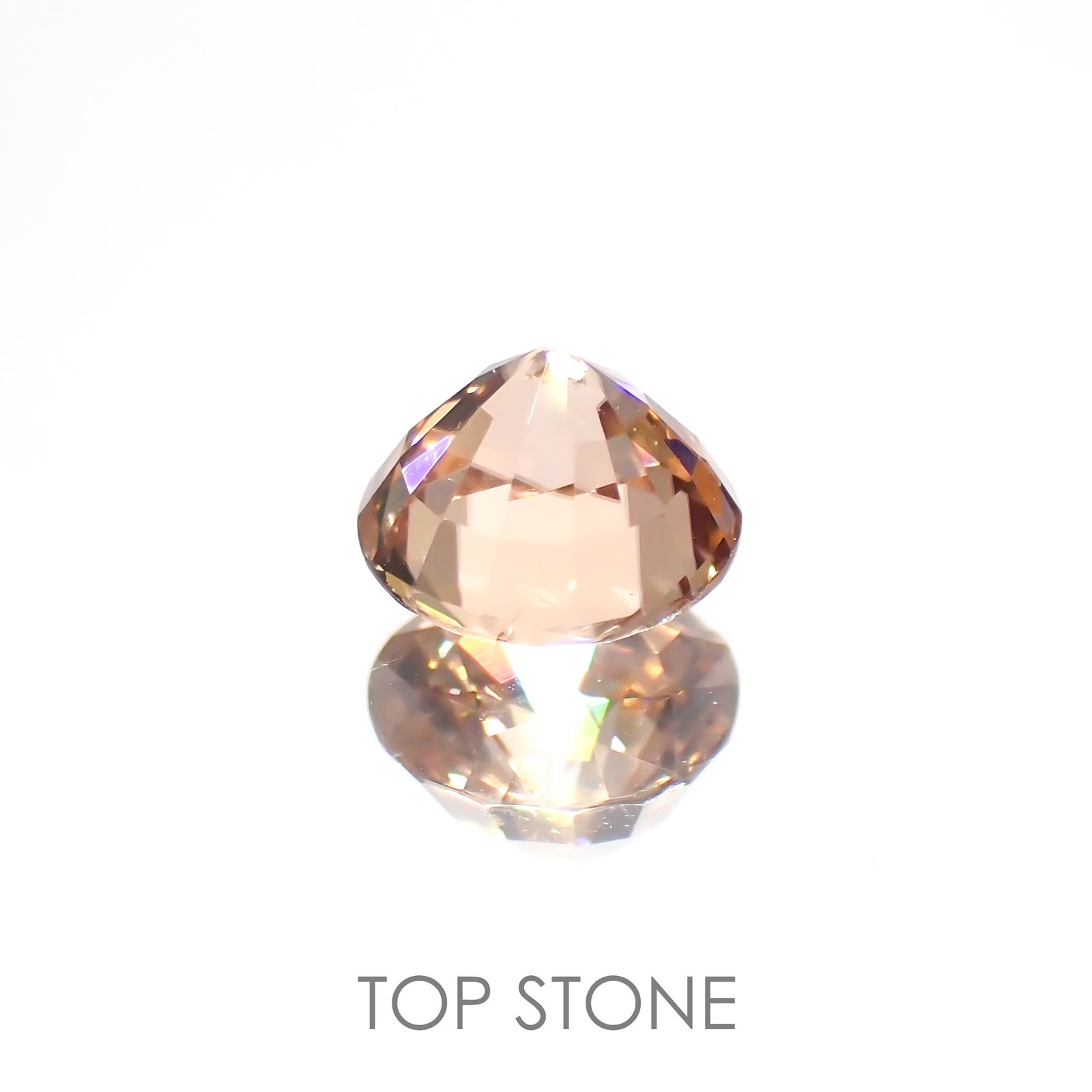 オレンジジルコン(宝石名ジルコン) スリランカ/カンボジア産 1.00ct 識別済[20128044]5.4×5.4mm前後