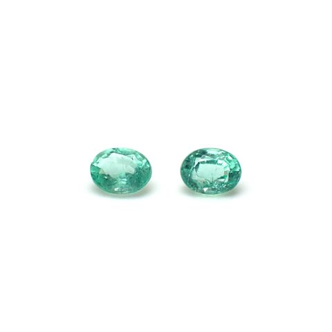 ◇ペアセット◇パステルカラーエメラルド ザンビア産 0.35ct(2pcs合計) [250430238]4x3mm前後