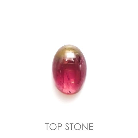 バイカラートルマリンキャッツアイ ブラジル産 1.01ct[221018608]7.2x5.1mm前後