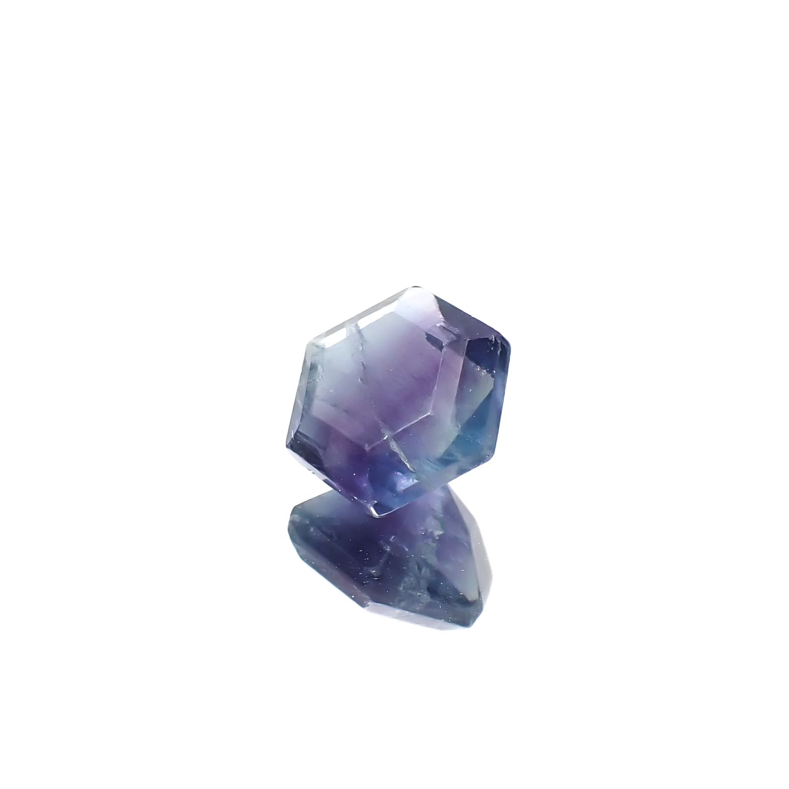 ◇ヘキサゴンカット◇パーティカラーフローライト フルオレッセンス 中国産 2.95ct[240628192]8.3x8.2mm前後