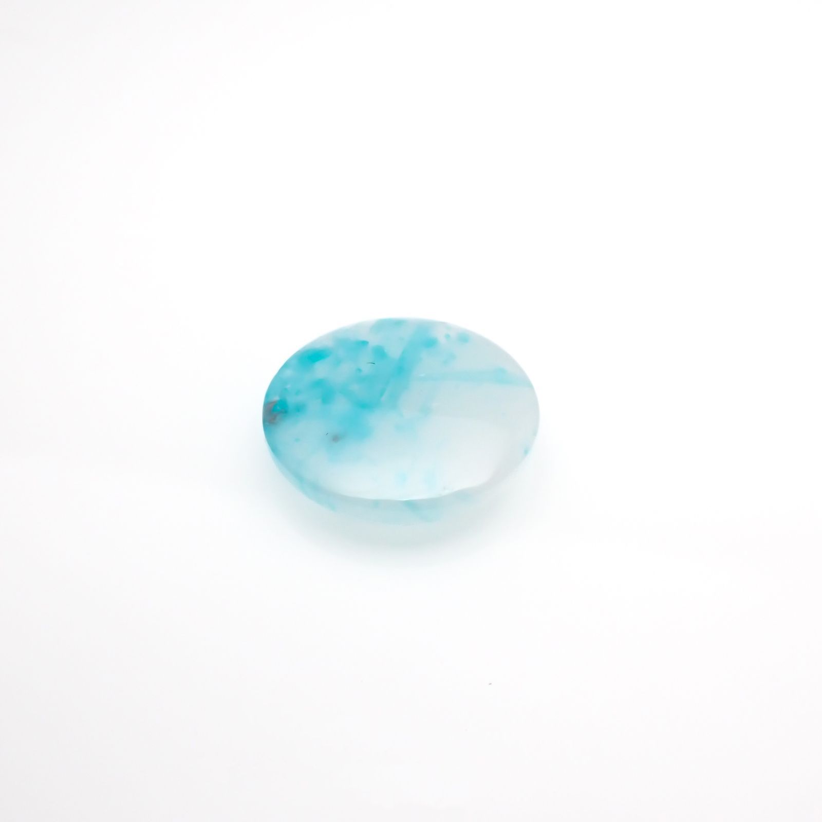 パライバトルマリンインクォーツ(宝石名トルマリンインクォーツ/別名パライバ・トルマリン)ブラジル産 4.946ct ソ付(宝貴協)[221018824]13.9x13.9mm前後