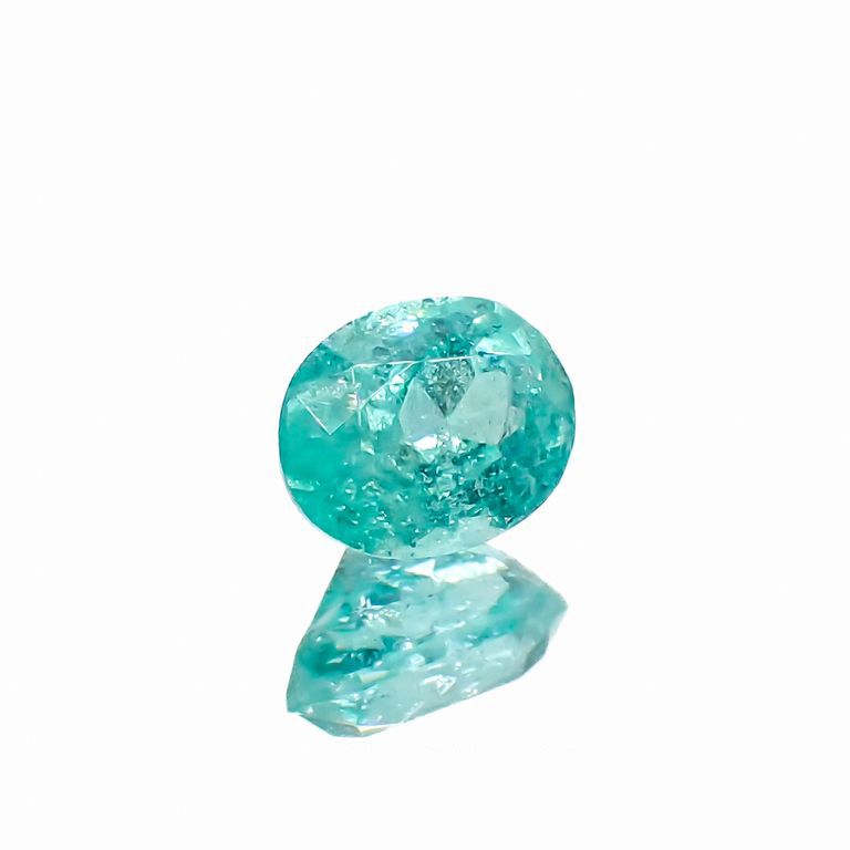パライバトルマリン(宝石名トルマリン/別名パライバ・トルマリン)ブラジル・キントス鉱山産 0.362ct ソ付(宝貴協)[221018743]4.8x3.8mm前後