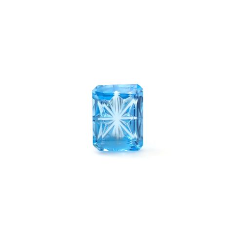 ◇甲州貴石切子Plus Three◇スイスブルートパーズ ブラジル産 1.63ct / 8.1x6.2mm前後 [251231457]