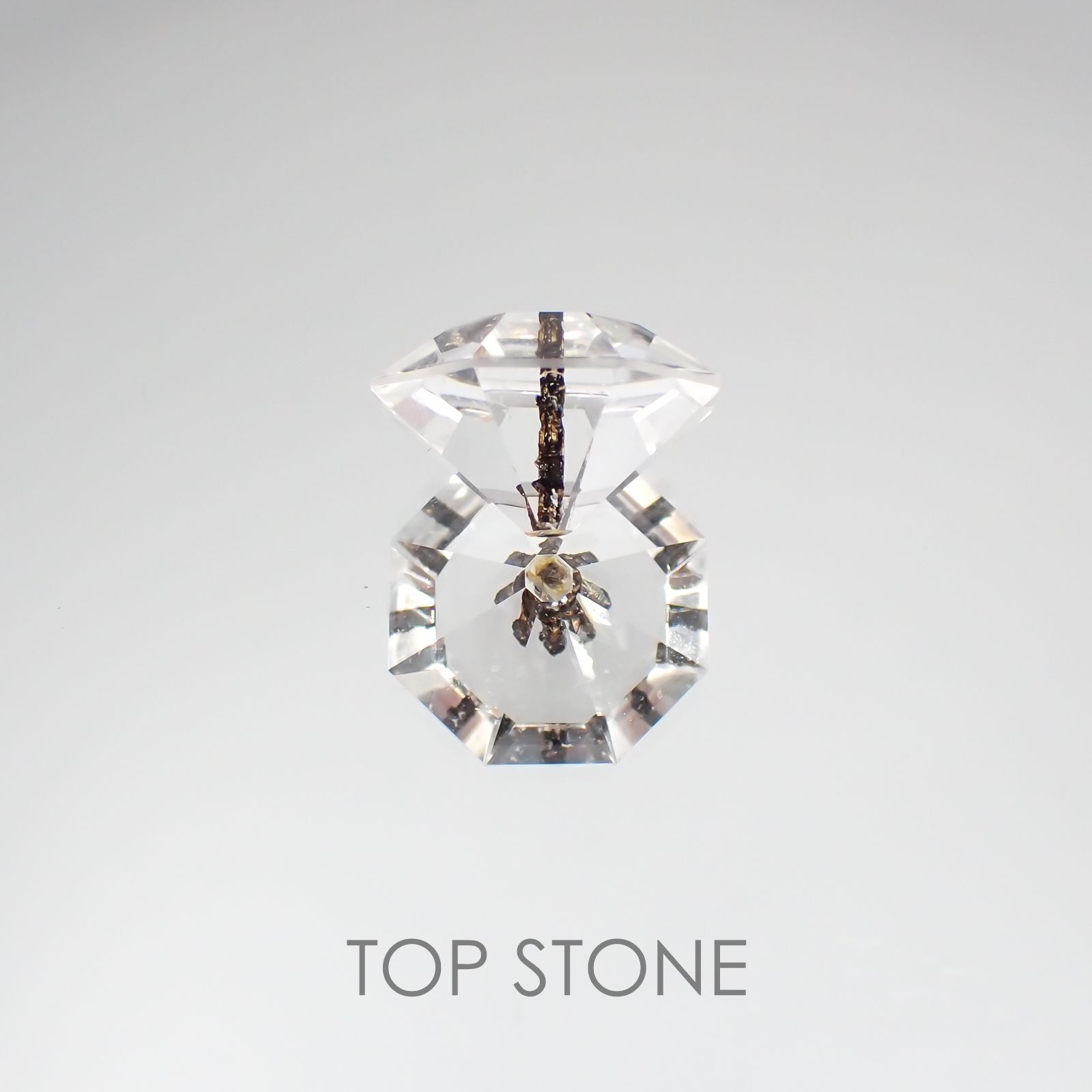 ◇オクタゴンカット◇トルマリンインクォーツ ブラジル産 ルース 8.42ct[210410532]13.6×13.5mm前後