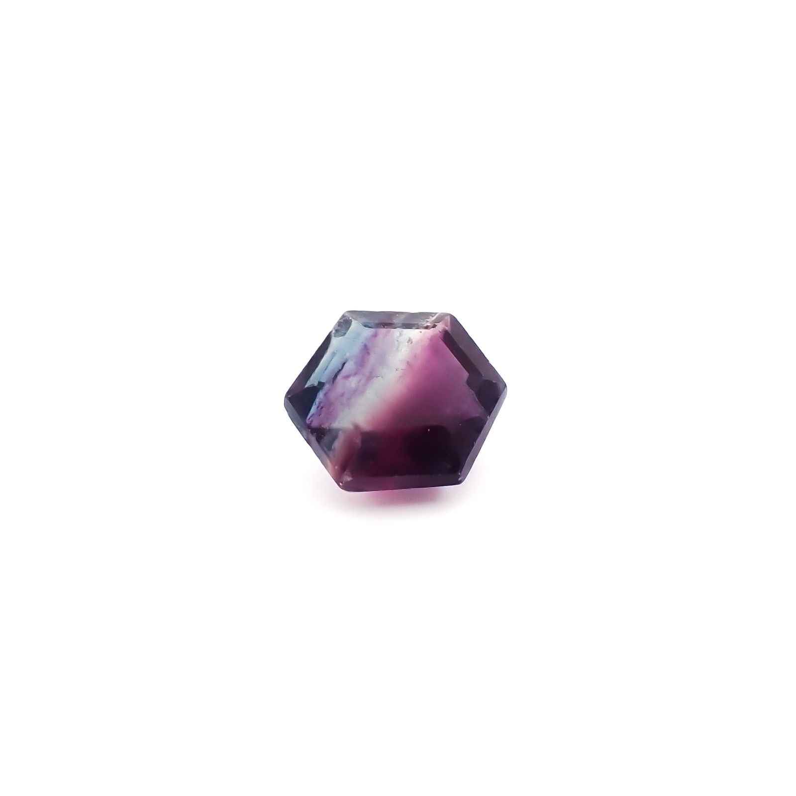 ◇ヘキサゴンカット◇パーティカラーフローライト フルオレッセンス 中国産 2.74ct / 9.1x7.9mm前後 [260932784]