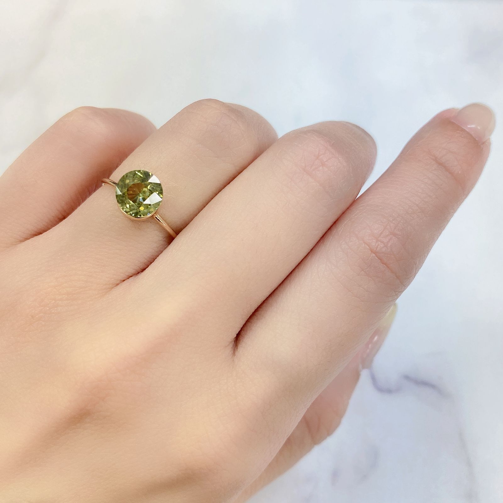 イエロージルコン(宝石名ジルコン)スリランカ/カンボジア産 1.83ct 識別済[230823194]7.3x7.3mm前後