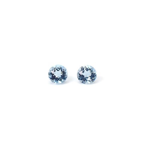 ◇ペアセット◇アクアマリン(宝石名アクアマリン)ブラジル産 識別済 0.49ct(2pcs合計) / 4x4mm前後 [260231759]