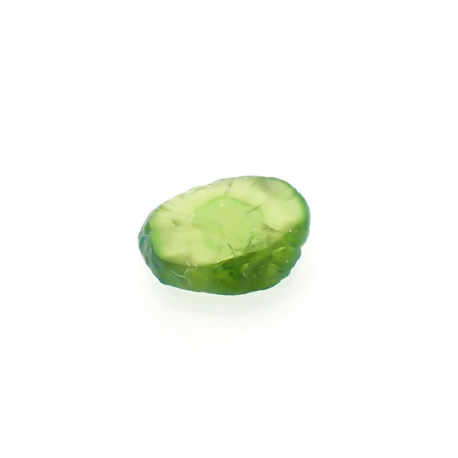 デマントイドガーネット 原石スライス(宝石名デマントイド・ガーネット) 0.35ct 識別済[210812774]5.3×4.1mm前後