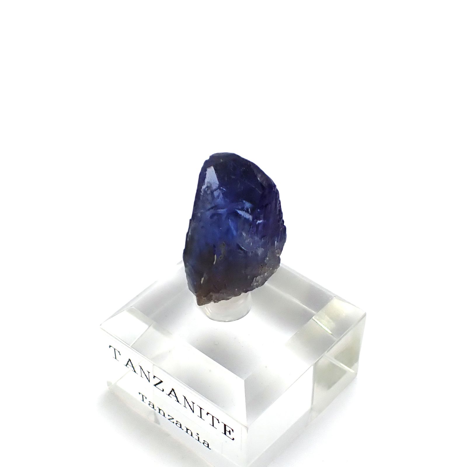 タンザナイト原石 タンザニア産 アクリル台座付き 28.38ct(5.67g) / 9.3x13.6x26.2mm前後 [260632368]