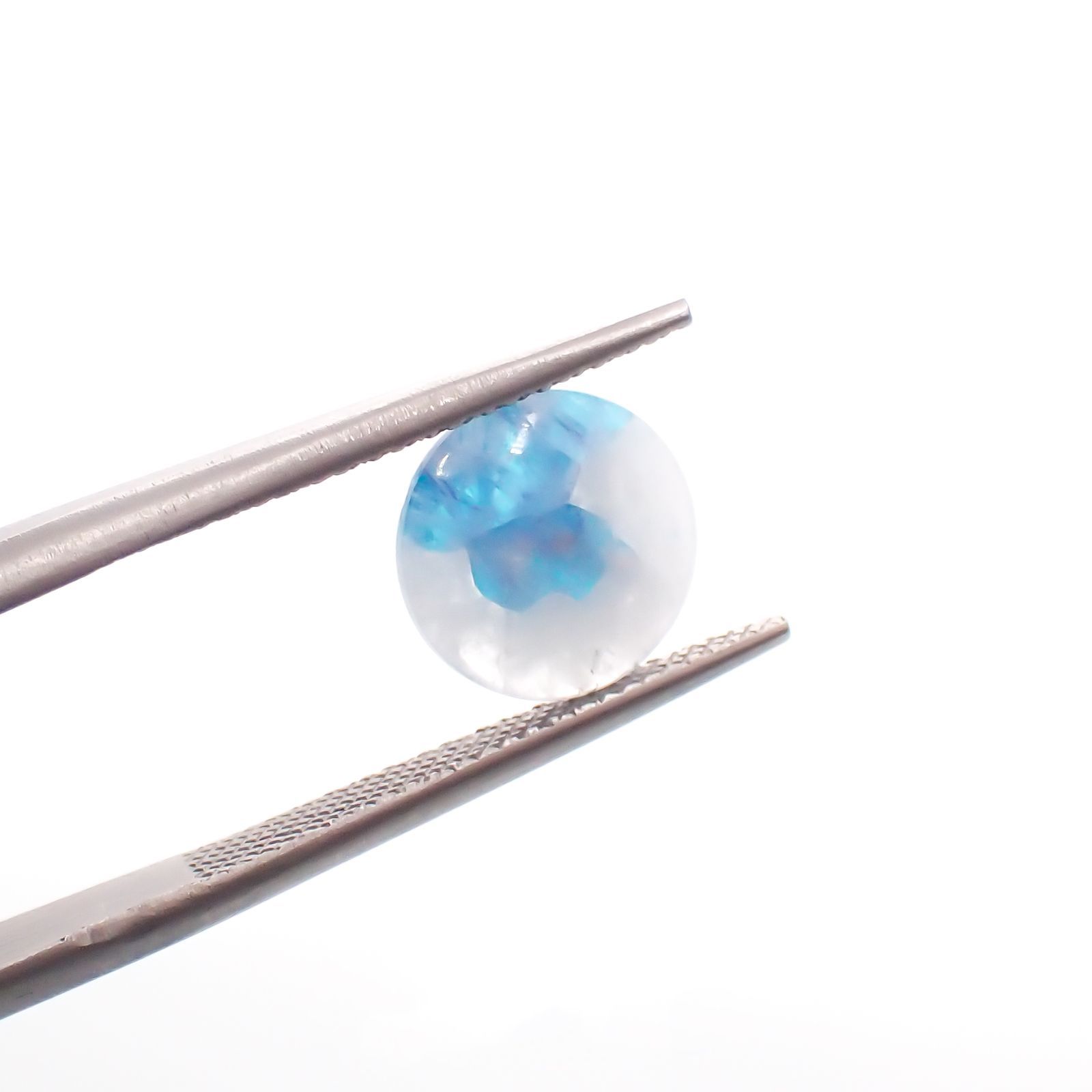 パライバトルマリンインクォーツ ブラジル産 ルース 1.85ct[210812957]8.6×8.6mm前後