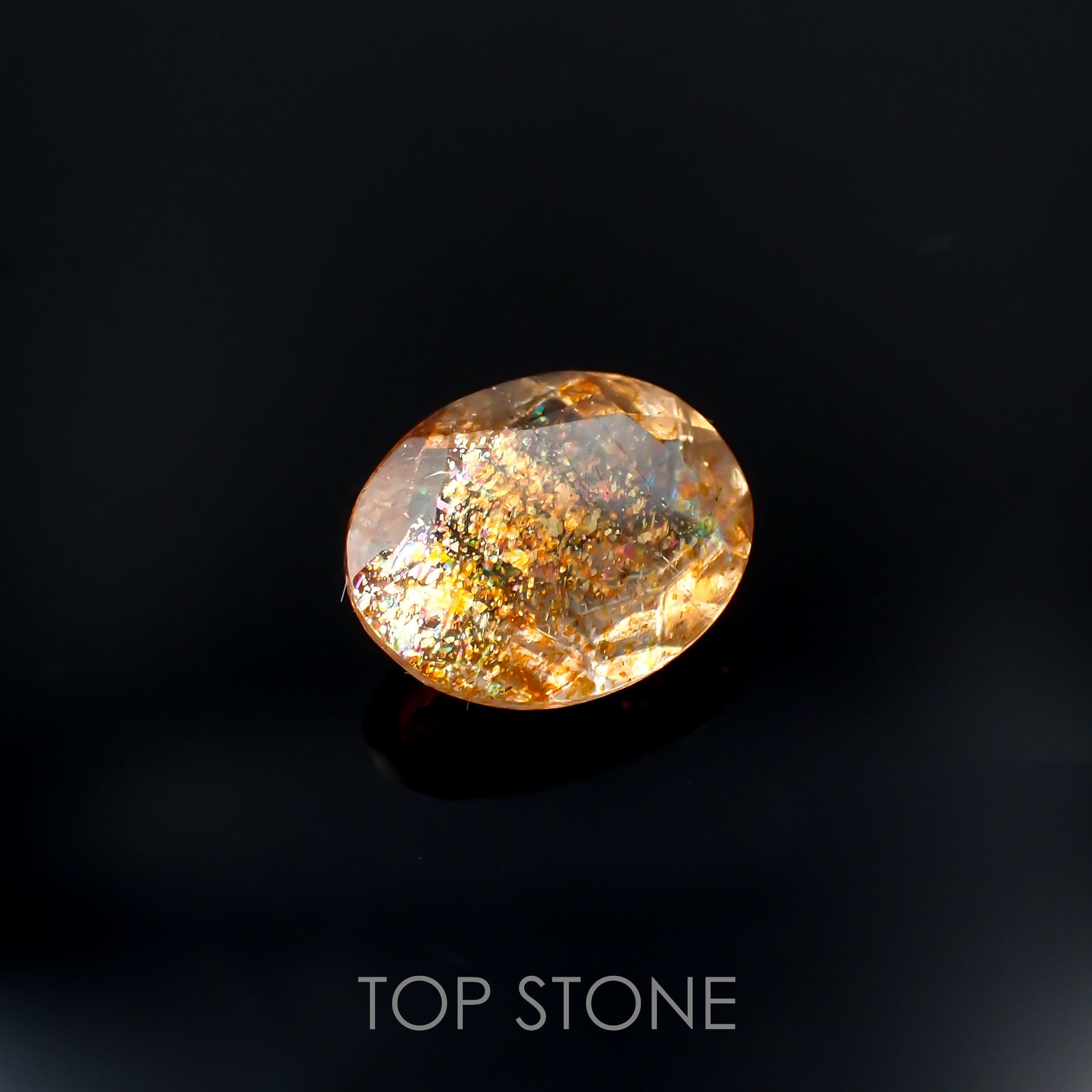 イリュージョンサンストーン インド産 1.73ct[221219255]9.1x7.3mm前後