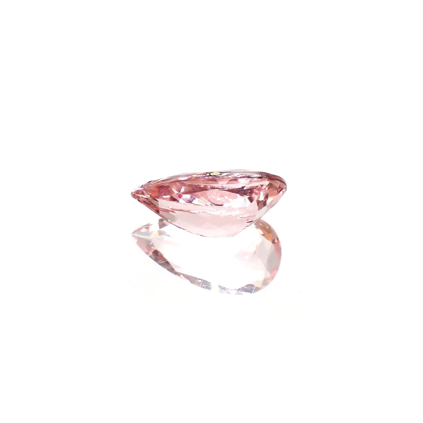 モルガナイト(宝石名モルガナイト)ナイジェリア産 ソ付(彩珠) 3.375ct / 14.3x7.8mm前後 [220114246]