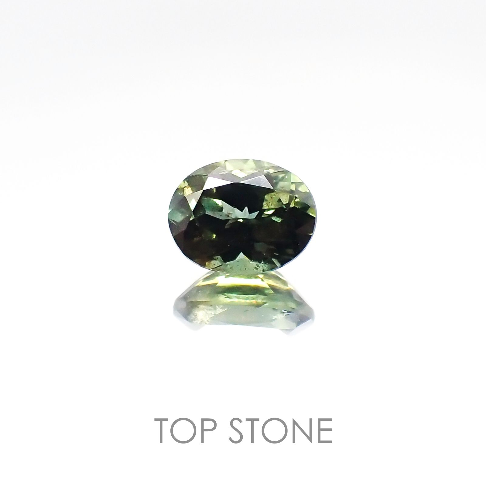ゴールドシーンサファイア 非加熱(宝石名シーン・サファイア) ケニア産 0.797ct ソ付(彩珠)[20117120]6×4.7mm前後