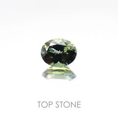 ゴールドシーンサファイア 非加熱(宝石名シーン・サファイア) ケニア産 0.797ct ソ付(彩珠)[20117120]6×4.7mm前後