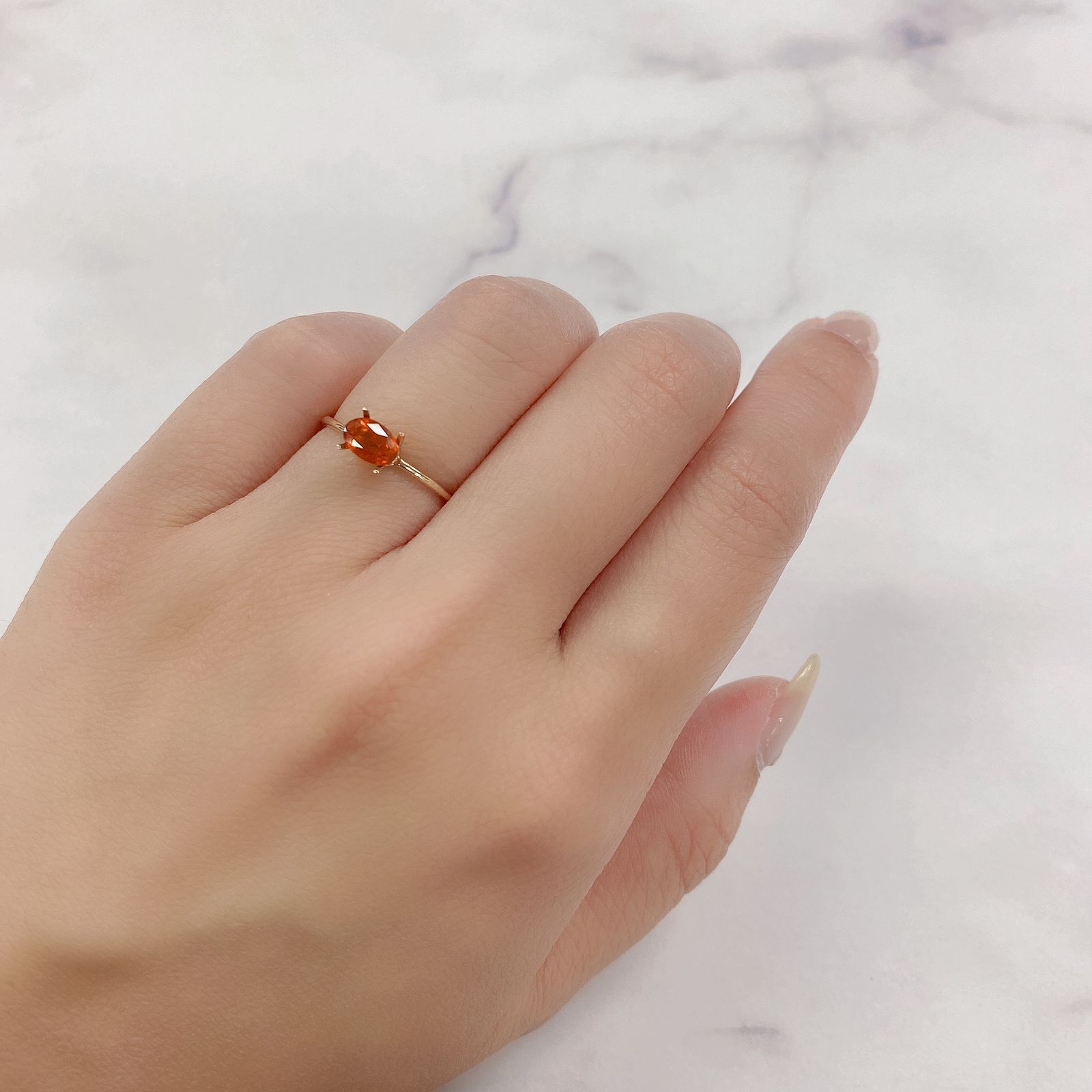 オレンジカイヤナイト(宝石名カイヤナイト) タンザニア産 0.74ct 識別済[210310583]6.1×4.1mm前後