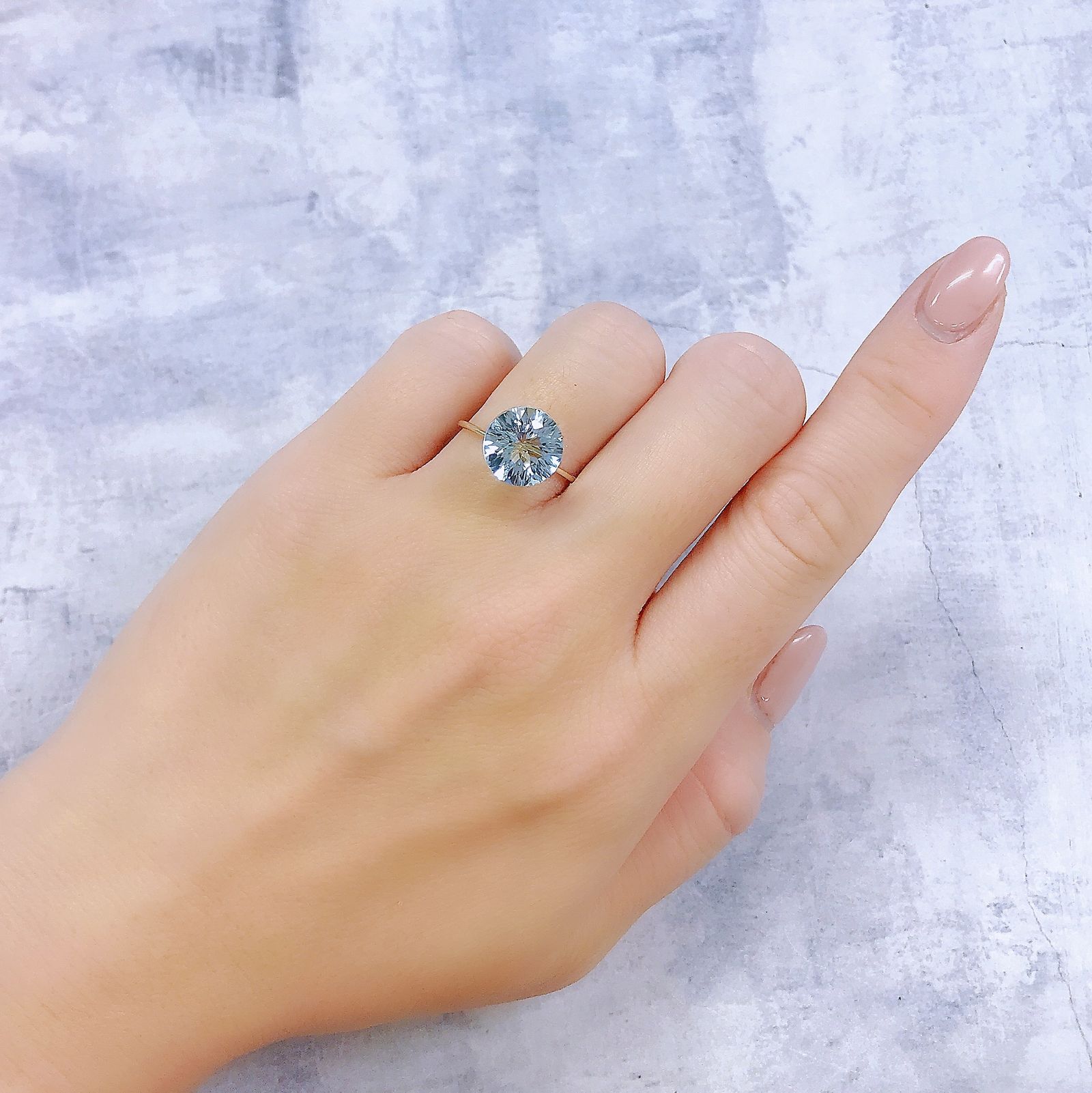 ◇カスタムカット◇ブルートパーズ ブラジル産 4.59ct[221219325]10.1x10.1mm前後