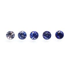 ベニトアイト カラーグラデーション5個セット アメリカ・カリフォルニア州サンベニト産 0.27ct(5pcs合計)[220616635]2.2x2.2mm前後
