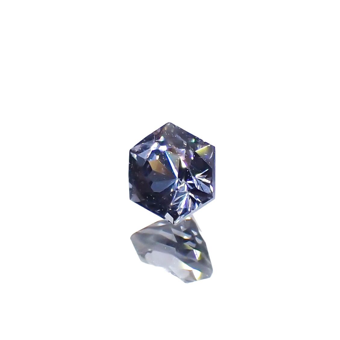 ◇ヘキサゴンカット◇バイオレットスピネル(宝石名スピネル)ビルマ/マダガスカル産 0.30ct 識別済[230220670]3.7x3.5mm前後
