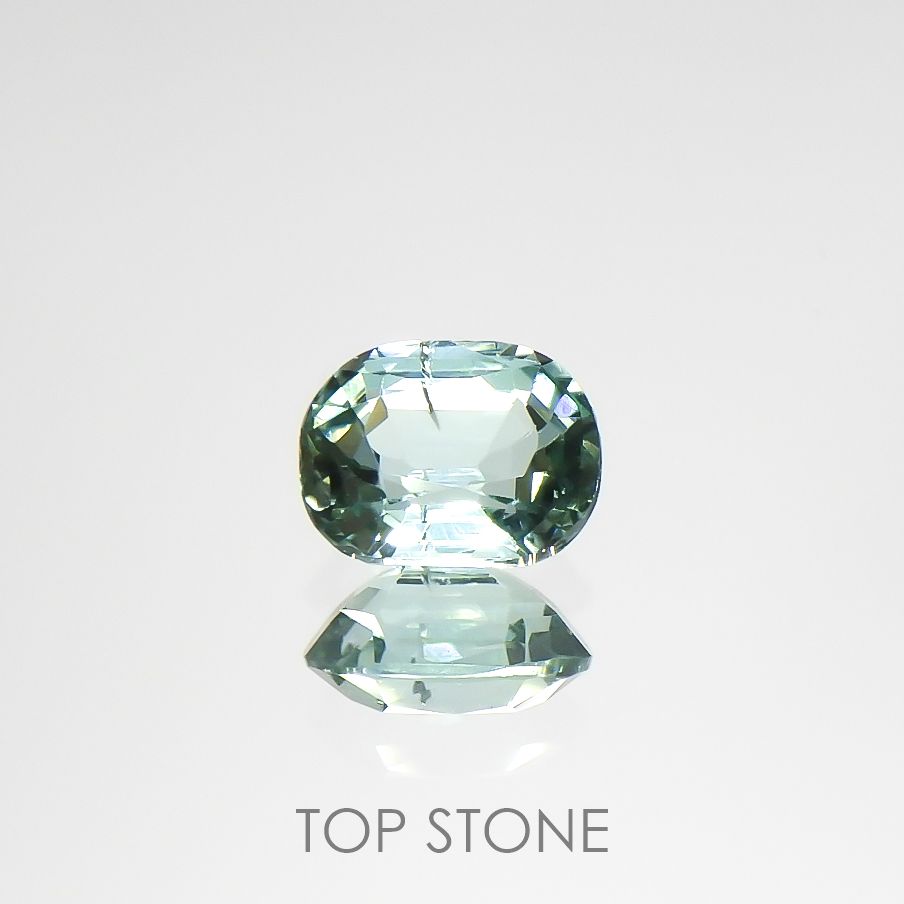ブルーグリーントルマリン(宝石名トルマリン)アフガニスタン産 0.66ct 識別済[220115305]6.1x4.8mm前後