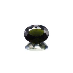<ランダムセレクト1個販売> モルダバイト(宝石名モルダバイト) オーバルカット 発見地：旧チェコスロバキア 7.50ct前後 識別済[20074015]16×12mm前後