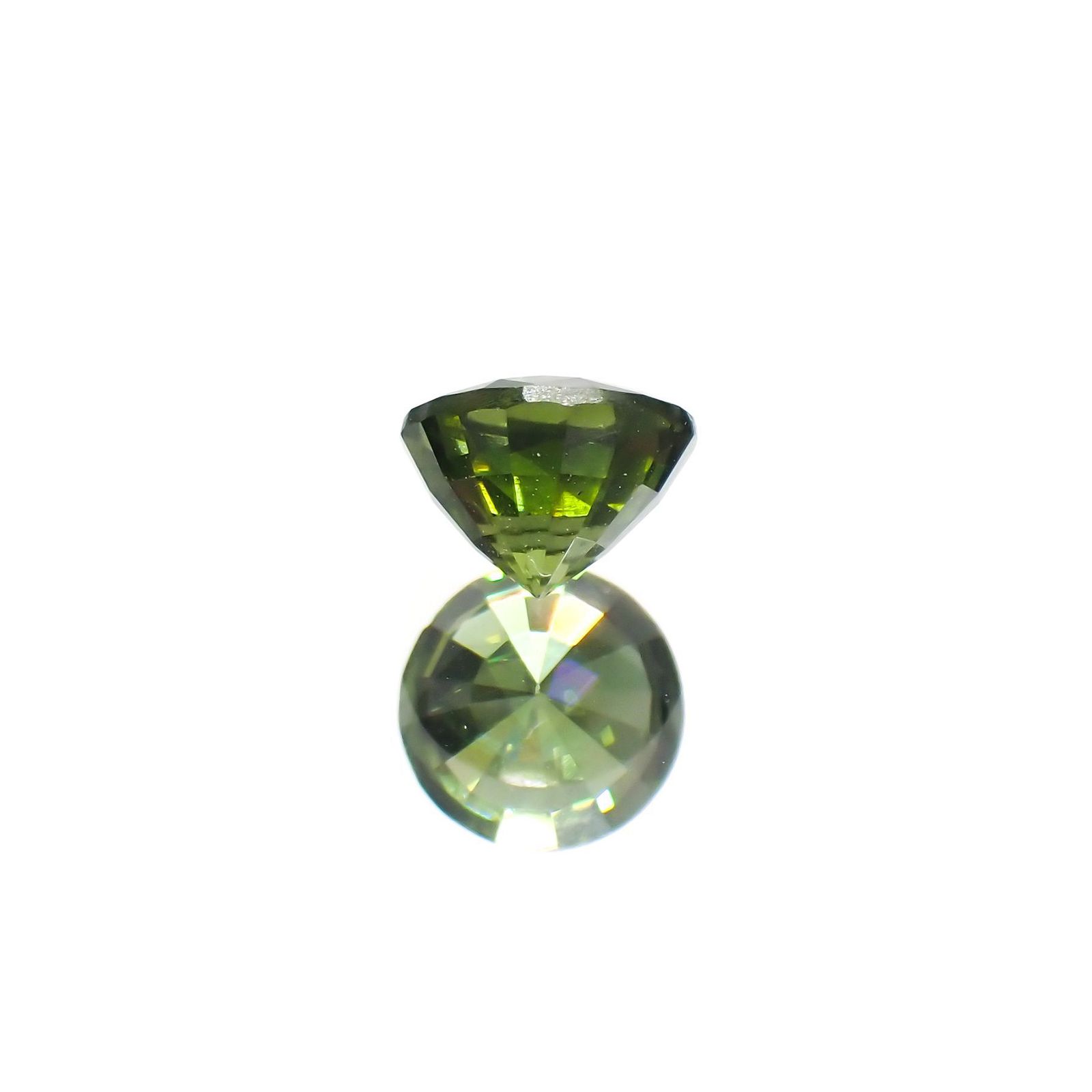 グリーンジルコン(宝石名ジルコン)スリランカ/カンボジア産 1.13ct 識別済[220114899]5.9x5.8mm前後