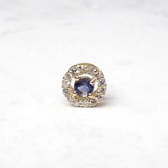 ◇K18 Briller（ブリエ）◇ダイヤモンド×タンザナイト | 6.5mmタイプ [取り巻きデザインチャーム/ペンダントトップ※チェーン別売り]