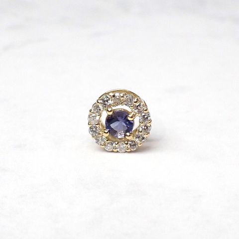 ◇K18 Briller（ブリエ）◇ダイヤモンド×タンザナイト | 6.5mmタイプ [取り巻きデザインチャーム/ペンダントトップ※チェーン別売り]
