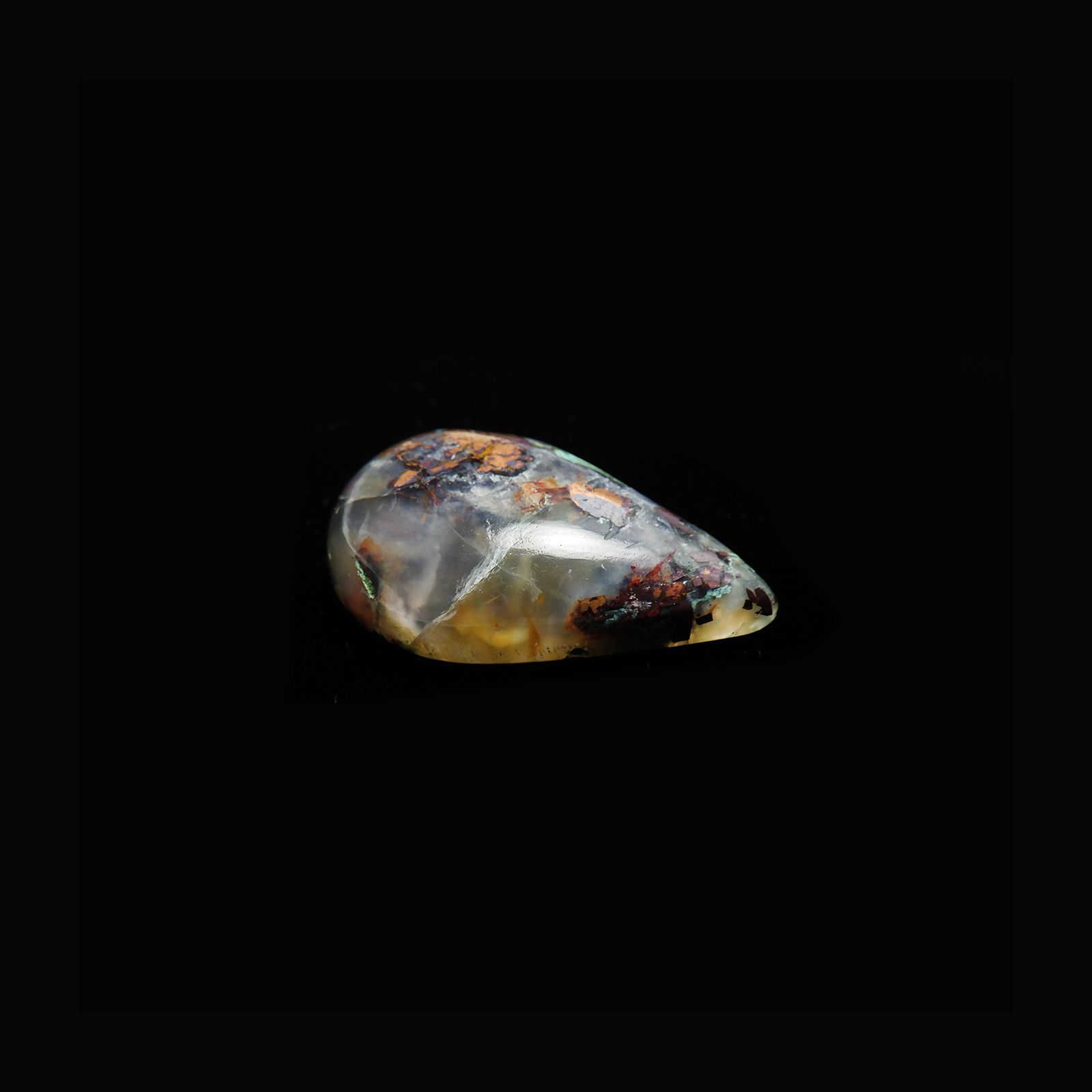 コッパークリソコラインカルセドニー インドネシア産 21.81ct[240125549]23.4x13.9mm前後