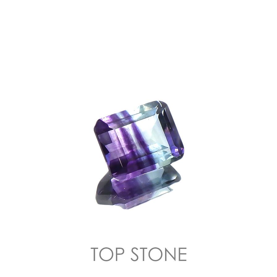 パーティカラーフローライト(宝石名フルオライト)ブラジル産 4.18ct 識別済[220115083]10.1x8.1mm前後