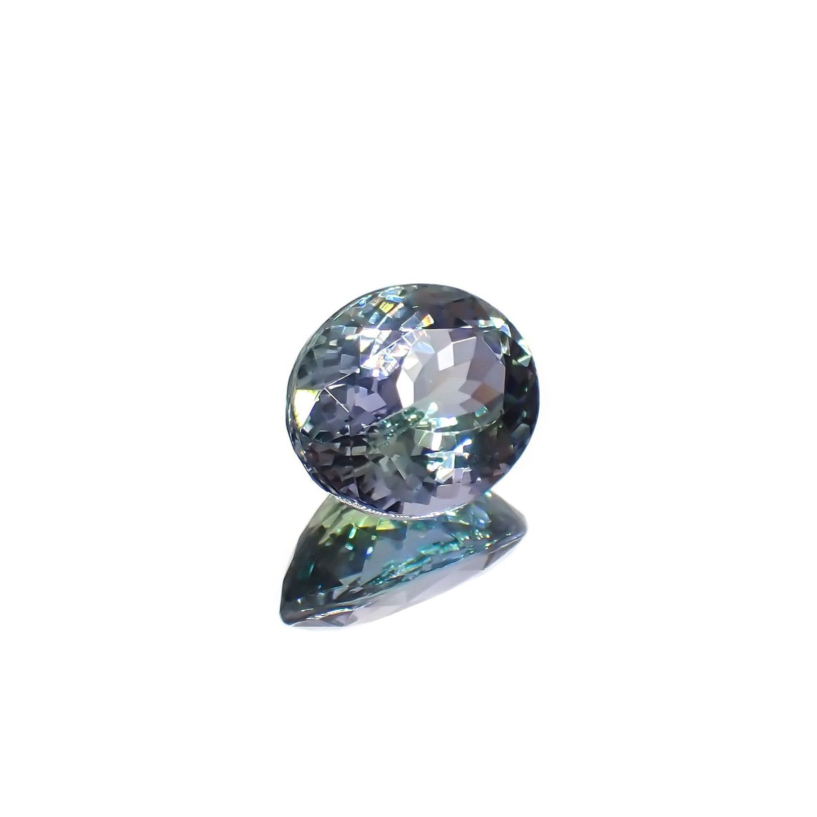 バイカラータンザナイト(宝石名ゾイサイト)タンザニア産 識別済 3.18ct / 10x8.1mm前後 [221119003]