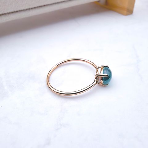 リング空枠：石留め▶ブルートルマリン（お客様製作例）