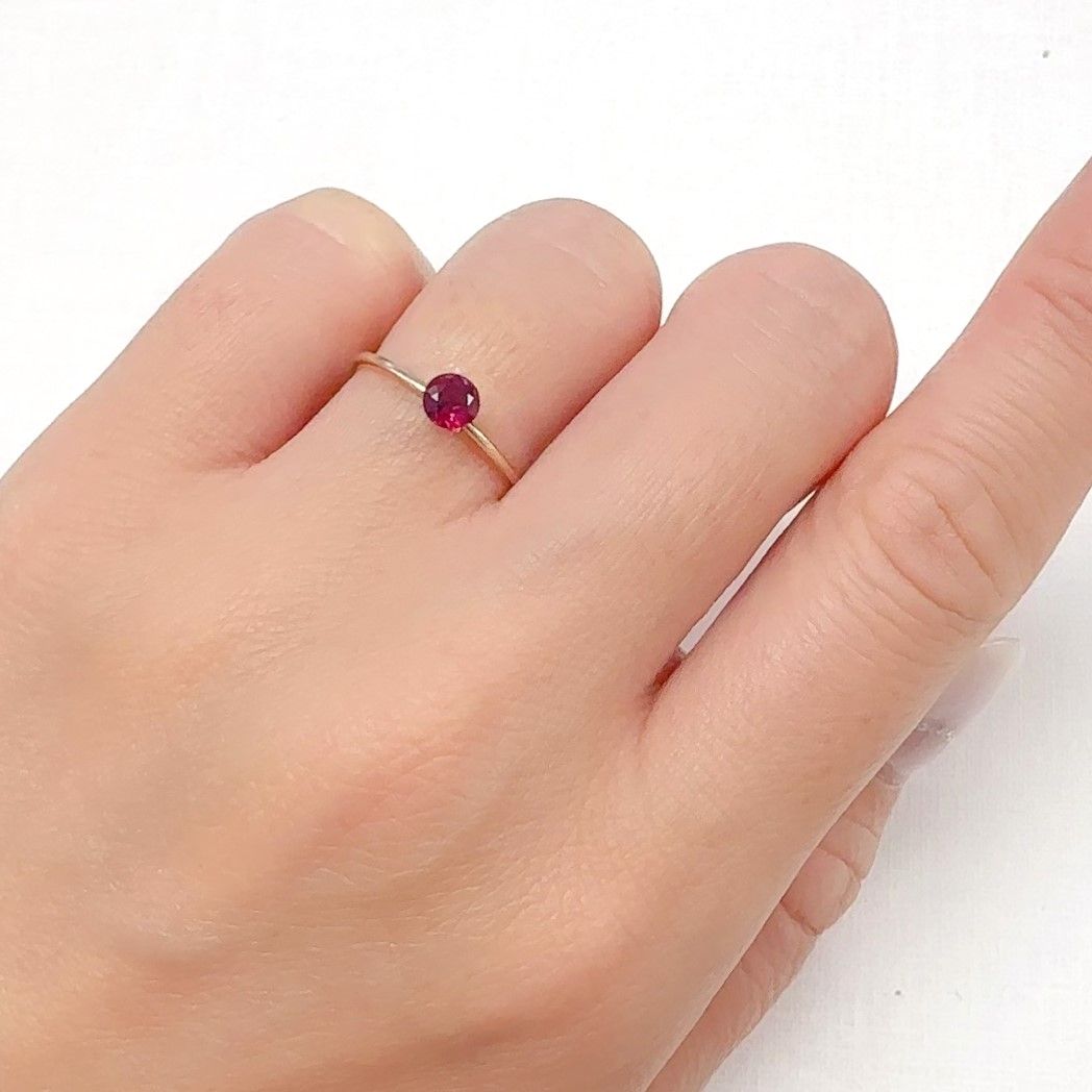 ルビー 非加熱 ビルマ産 0.41ct[240628053]4.2x4.2mm前後