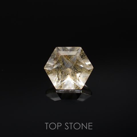 ◇ヘキサゴンカット◇ルチルクォーツSA(宝石名ルチルレイテッド・クォーツ)ブラジル産 0.54ct 識別済[220817471]5x5mm前後