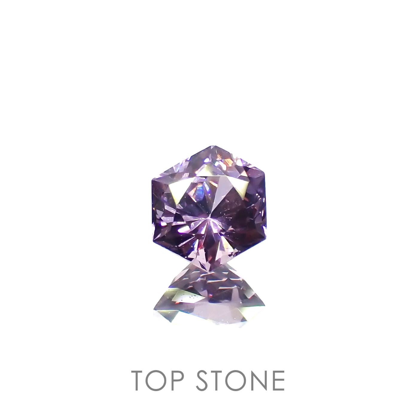 ◇ヘキサゴンカット◇パープルスピネル(宝石名スピネル)ビルマ/マダガスカル産 0.37ct 識別済[230220646]4.2x3.9mm前後