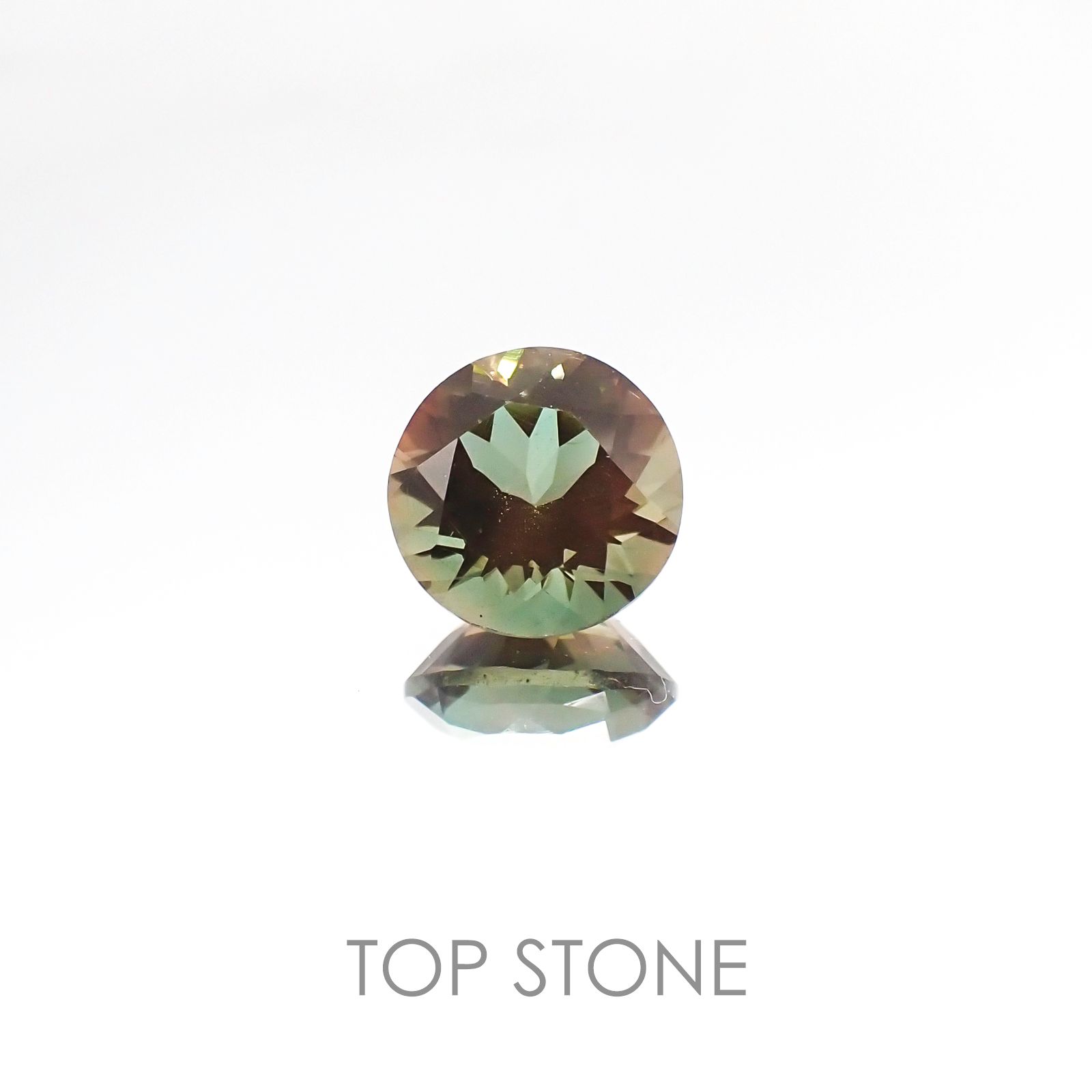 バイカラーオレゴンサンストーン アメリカ産 ルース 1.8ct[20106327]7.9×7.9mm前後