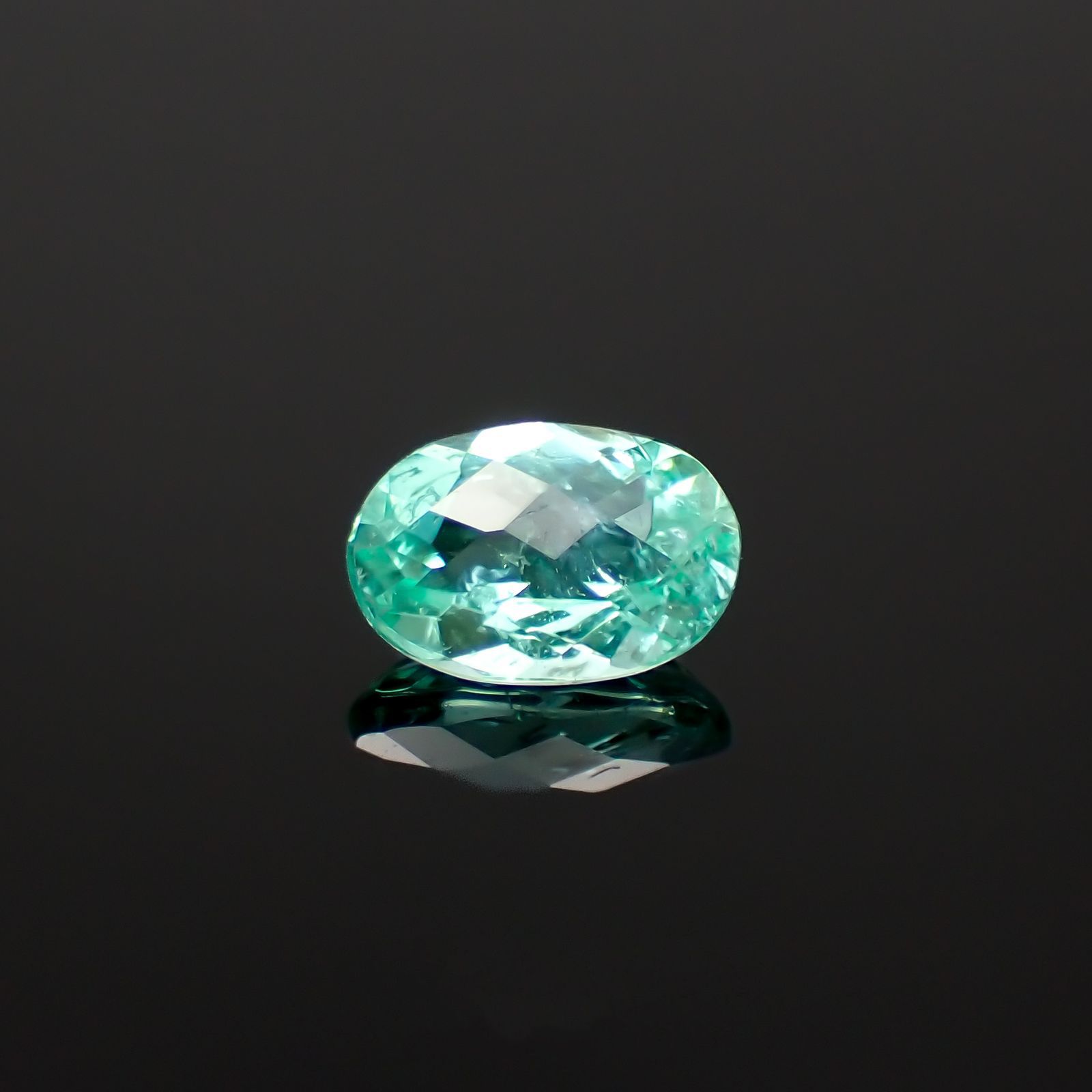 ◇チェッカーカット◇パライバトルマリン モザンビーク産 0.48ct[230220477]6.1x4.2mm前後