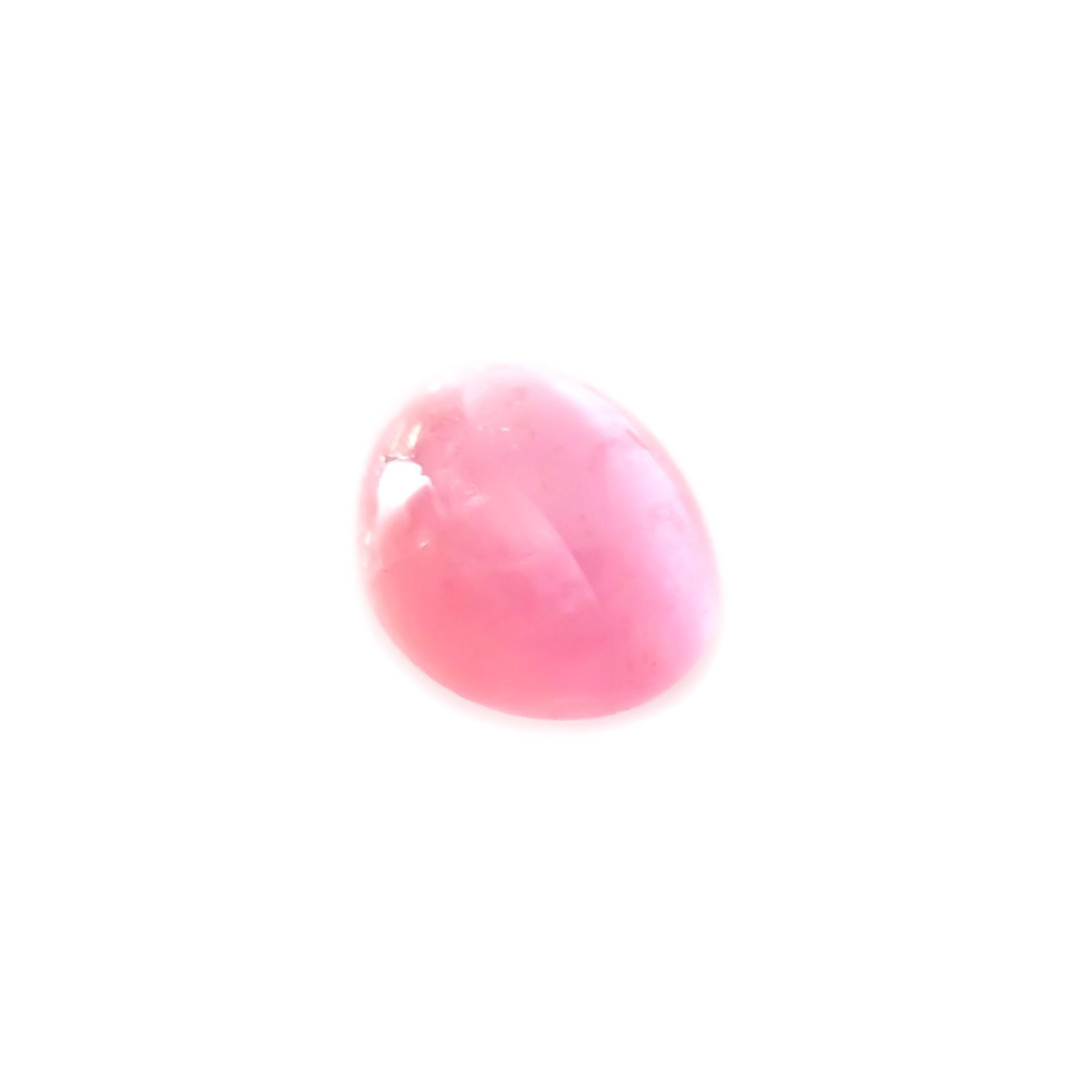 ペツォッタイトキャッツアイ(ラズベリル)(宝石名ペツォッタイト・キャッツアイ)マダガスカル産 0.577ct ソ付(彩珠)[220114348]5.4x4.4mm前後