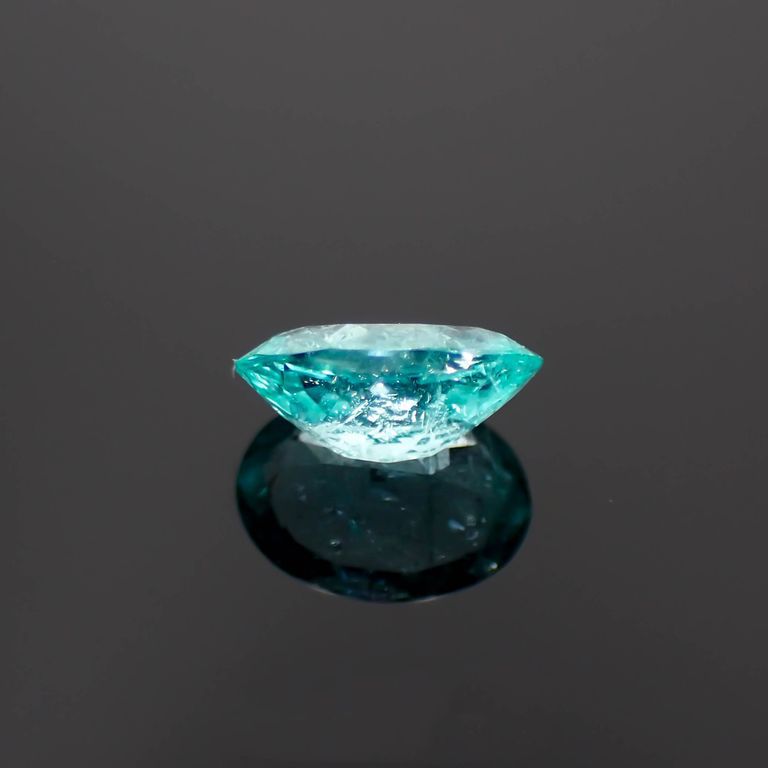パライバトルマリン(宝石名トルマリン/別名パライバ・トルマリン)ブラジル・キントス鉱山産 0.477ct ソ付(宝貴協)[221018751]6.2x4.6mm前後
