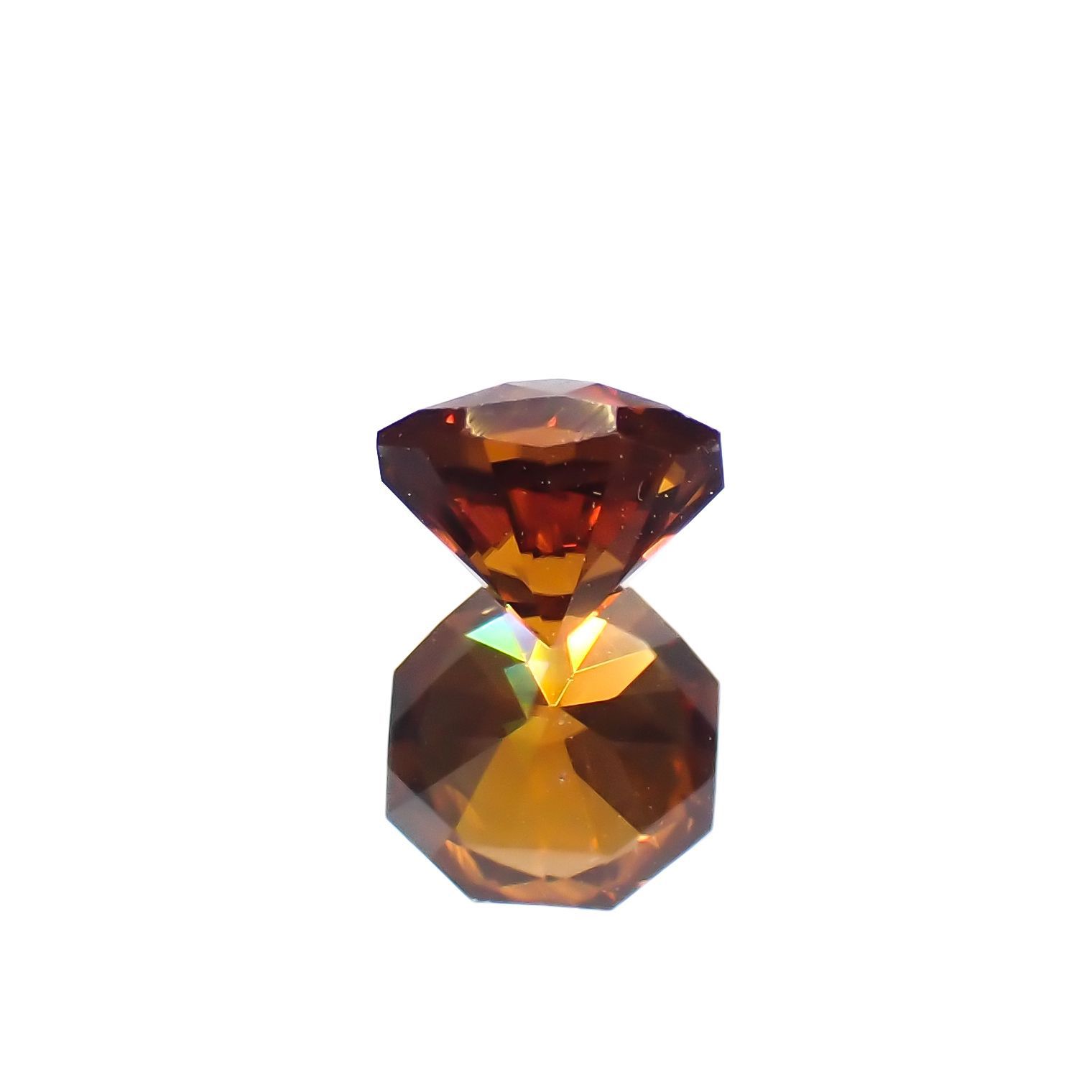 ◇オクタゴンカット◇オレンジジルコン(宝石名ジルコン)スリランカ/カンボジア産 0.83ct 識別済[230220706]5x4.8mm前後