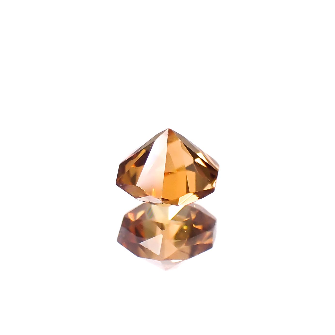 ◇ヘキサゴンカット◇オレンジジルコン(宝石名ジルコン)スリランカ/カンボジア産 0.42ct 識別済[241129492]3.8x3.8mm前後