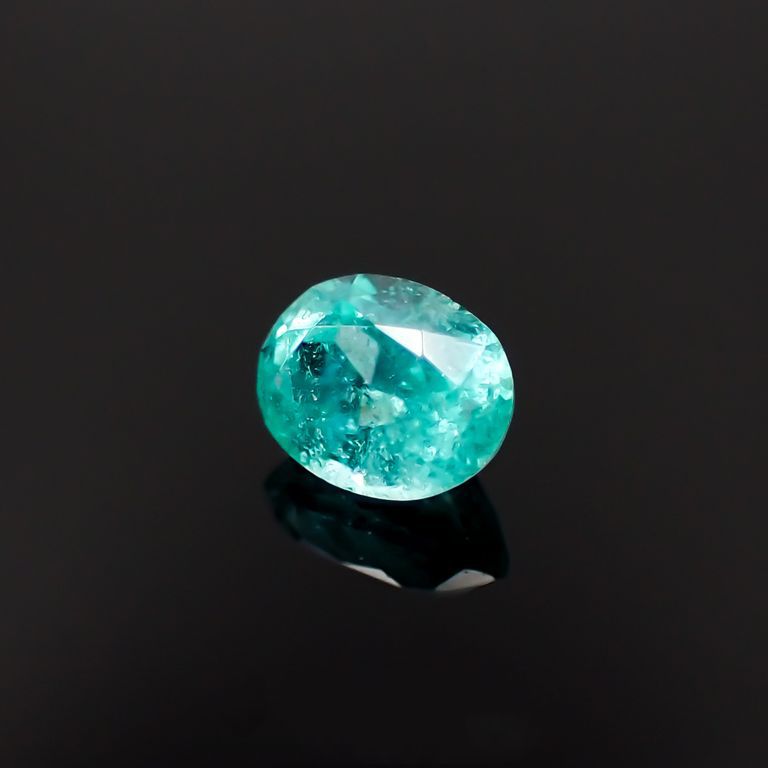 パライバトルマリン(宝石名トルマリン/別名パライバ・トルマリン)ブラジル・キントス鉱山産 0.362ct ソ付(宝貴協)[221018743]4.8x3.8mm前後