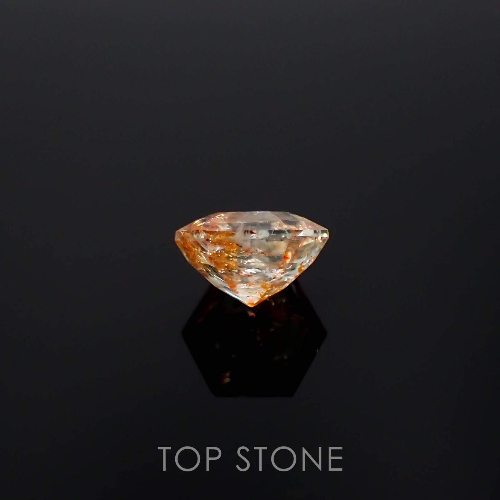 ◇ヘキサゴンカット◇イリュージョンサンストーン タンザニア産 1.32ct[230320952]6.8x6.6mm前後
