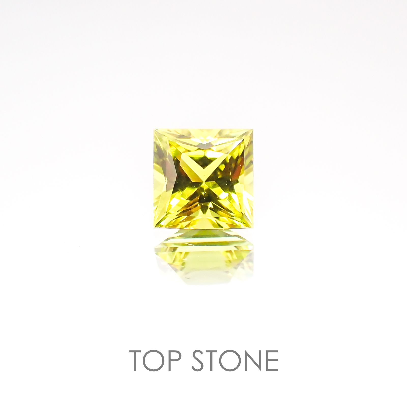 ◇プリンセスカット◇カナリートルマリン モザンビーク産 ルース 0.64ct[20117435]5×5mm前後