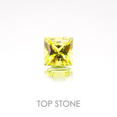 ◇プリンセスカット◇カナリートルマリン モザンビーク産 ルース 0.64ct[20117435]5×5mm前後