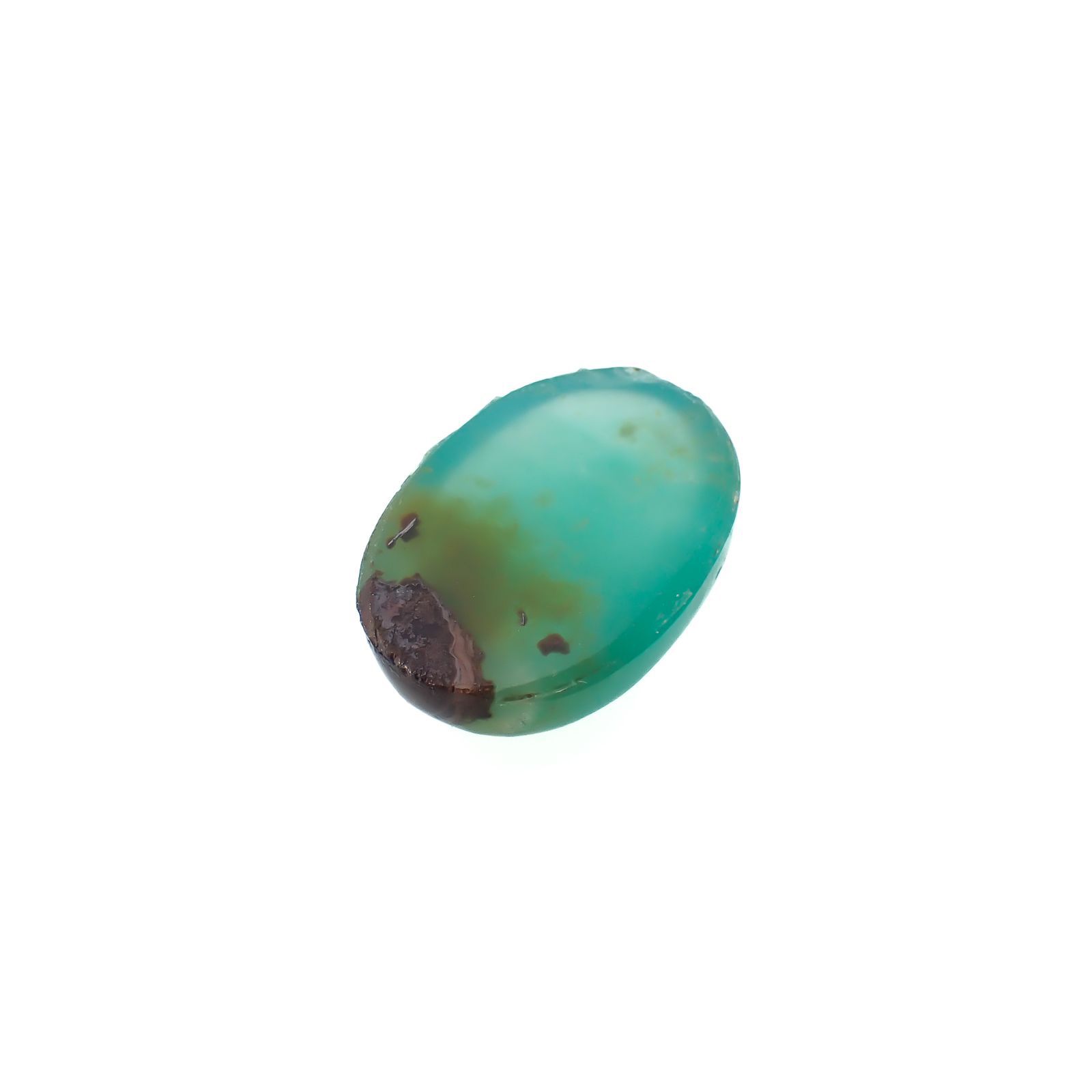 ジェムシリカ(宝石名クリソコーラ・カルセドニー)ペルー産 12.22ct 識別済[220716982]17.7x12.9mm前後