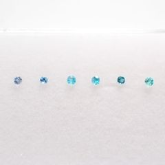 パライバトルマリン カラーグラデーション6pcsセット(宝石名トルマリン)ブラジル産 0.16ct(6pcs合計) 識別済[230220341]1.7-2.0x1.7-2.0mm前後